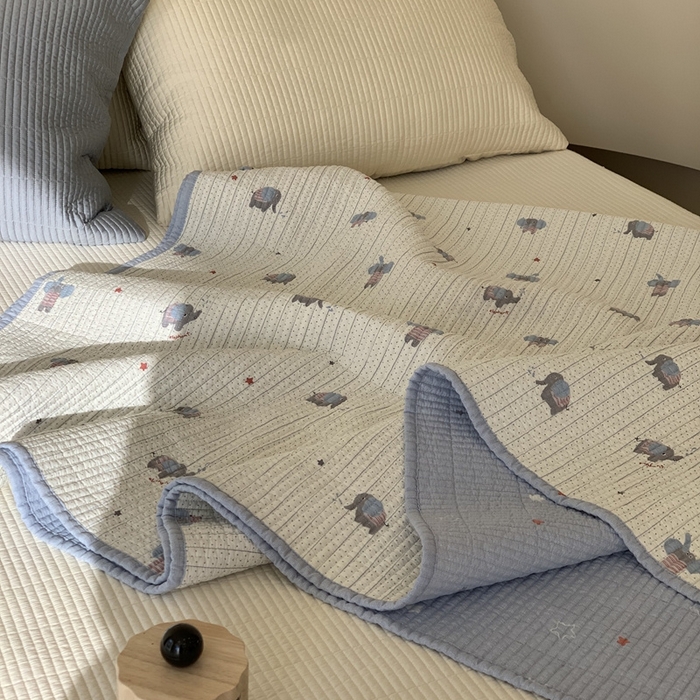 91家纺网 家纺一手货源 找家纺 汇庭 2025新款·慕斯单品床盖系列 星星小象