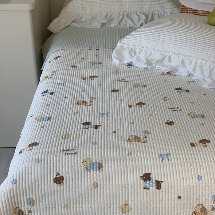 91家纺网 家纺一手货源 找家纺 汇庭 2025新款·慕斯单品床盖系列 元气小狗