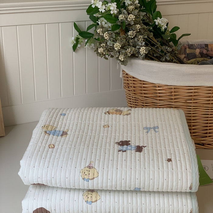 91家纺网 家纺一手货源 找家纺 汇庭 2025新款·慕斯单品床盖系列 元气小狗