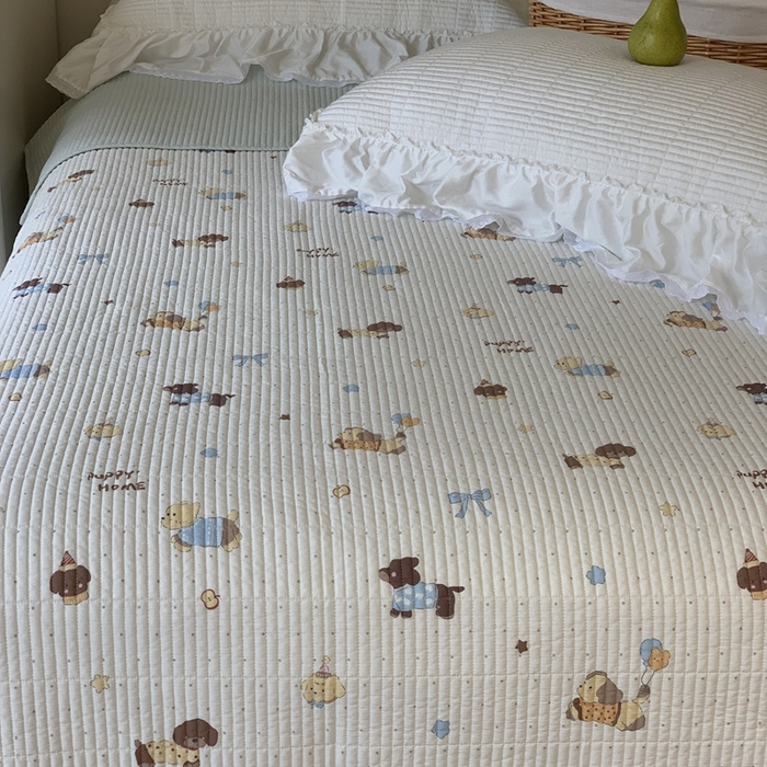 91家纺网 家纺一手货源 找家纺 汇庭 2025新款·慕斯单品床盖系列 元气小狗