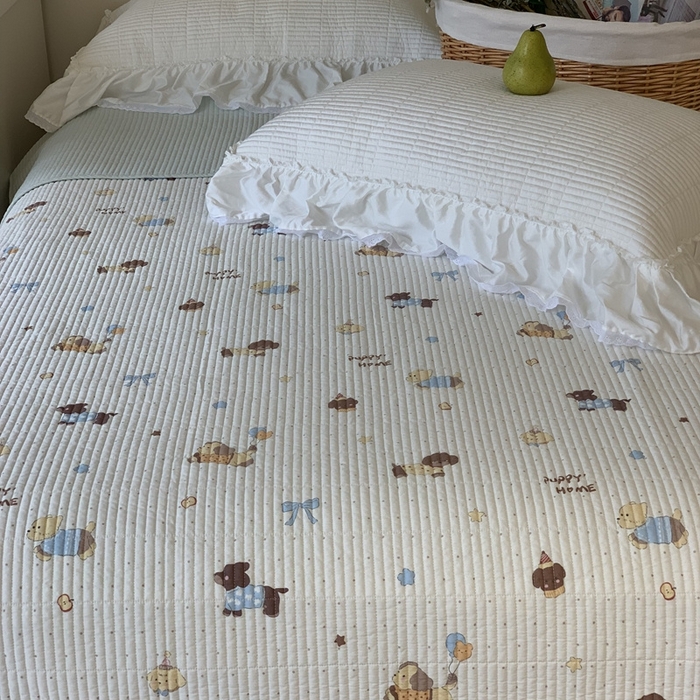 91家纺网 家纺一手货源 找家纺 汇庭 2025新款·慕斯单品床盖系列 元气小狗