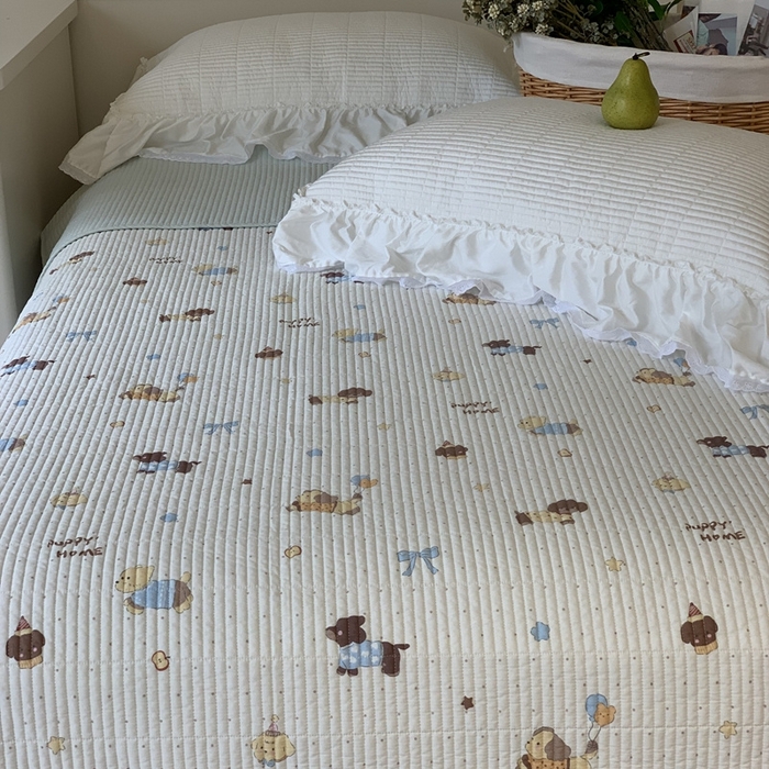 91家纺网 家纺一手货源 找家纺 汇庭 2025新款·慕斯单品床盖系列 元气小狗