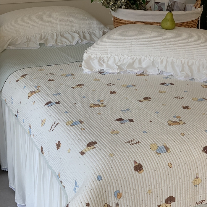 91家纺网 家纺一手货源 找家纺 汇庭 2025新款·慕斯单品床盖系列 元气小狗