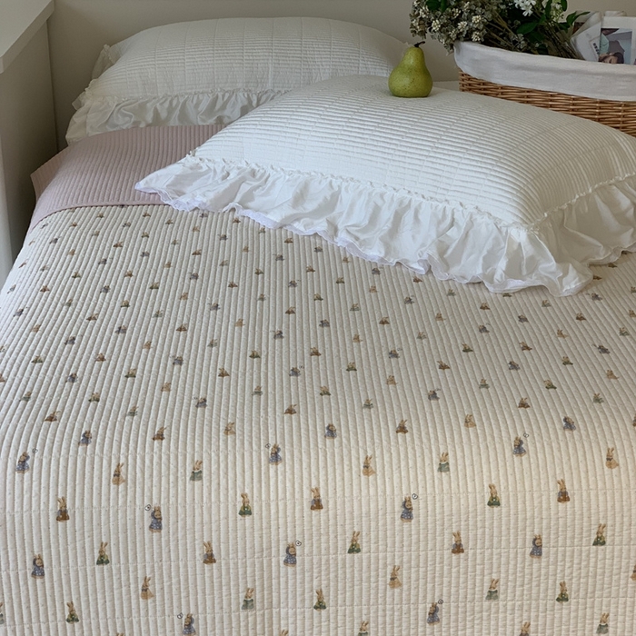 91家纺网 家纺一手货源 找家纺 汇庭 2025新款·慕斯单品床盖系列 元气小兔