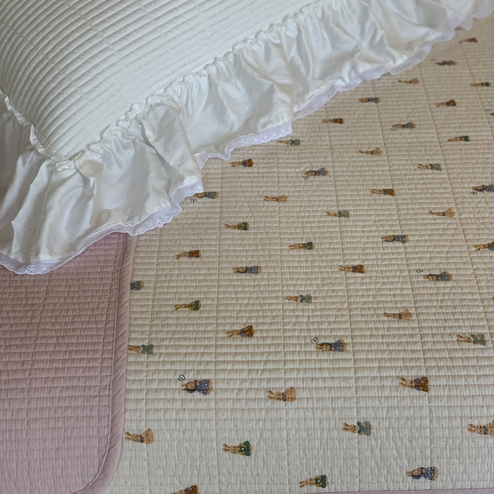 91家纺网 家纺一手货源 找家纺 汇庭 2025新款·慕斯单品床盖系列 元气小兔