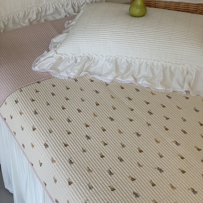 91家纺网 家纺一手货源 找家纺 汇庭 2025新款·慕斯单品床盖系列 元气小兔