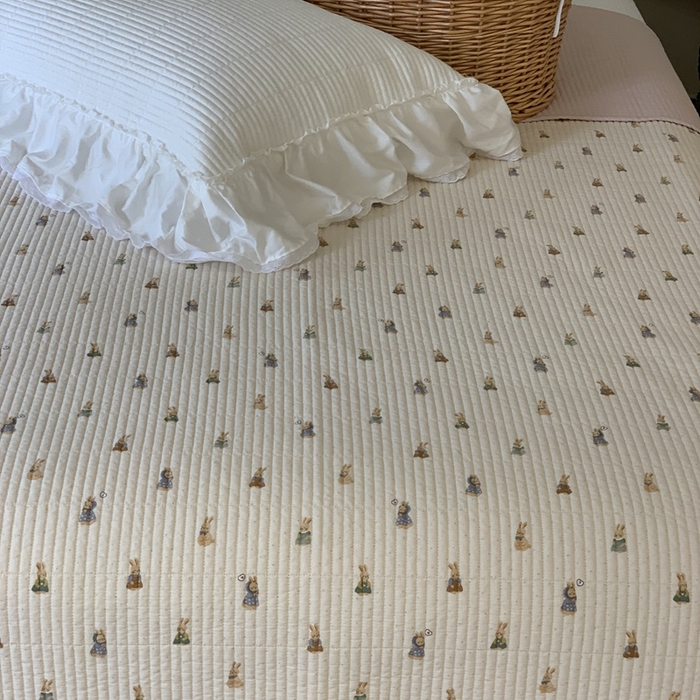 91家纺网 家纺一手货源 找家纺 汇庭 2025新款·慕斯单品床盖系列 元气小兔