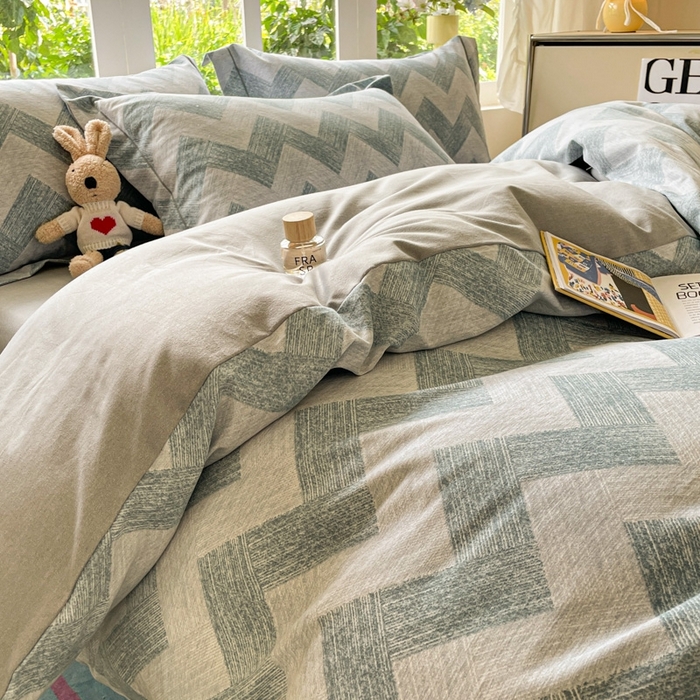 91家纺网 家纺一手货源 找家纺 仔仔熊 2025新款磨毛系列被套单被套被套单件 几何絮语