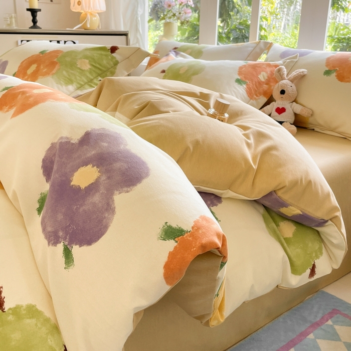 91家纺网 家纺一手货源 找家纺 仔仔熊 2025新款磨毛系列被套单被套被套单件 春涧