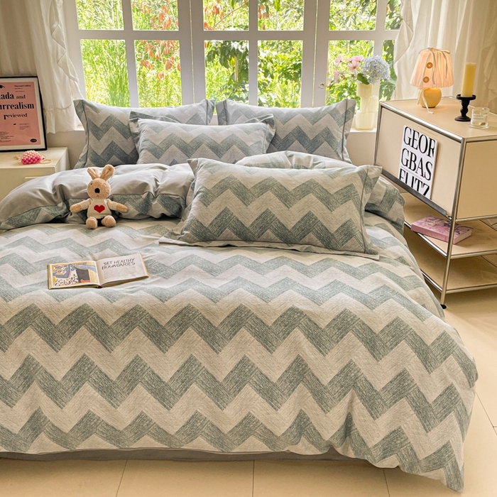 91家纺网 家纺一手货源 找家纺 仔仔熊 2025新款磨毛系列被套单被套被套单件 几何絮语