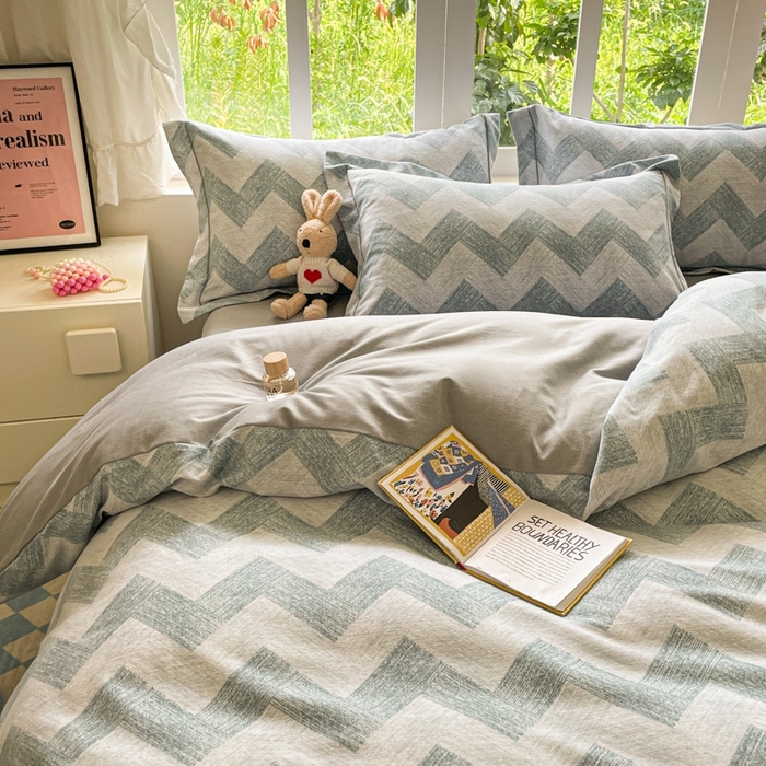 91家纺网 家纺一手货源 找家纺 仔仔熊 2025新款磨毛系列被套单被套被套单件 几何絮语