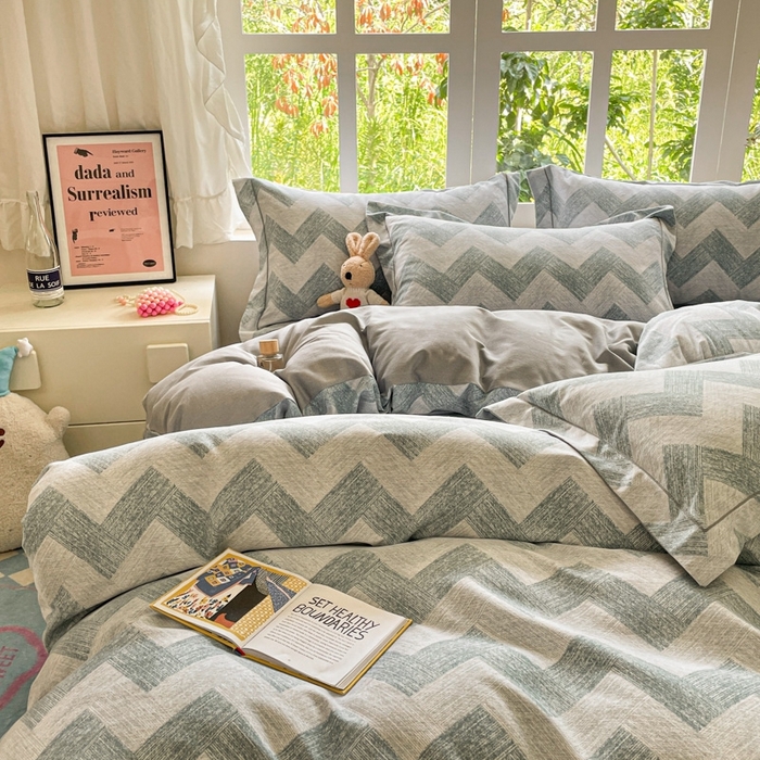 91家纺网 家纺一手货源 找家纺 仔仔熊 2025新款磨毛系列被套单被套被套单件 几何絮语