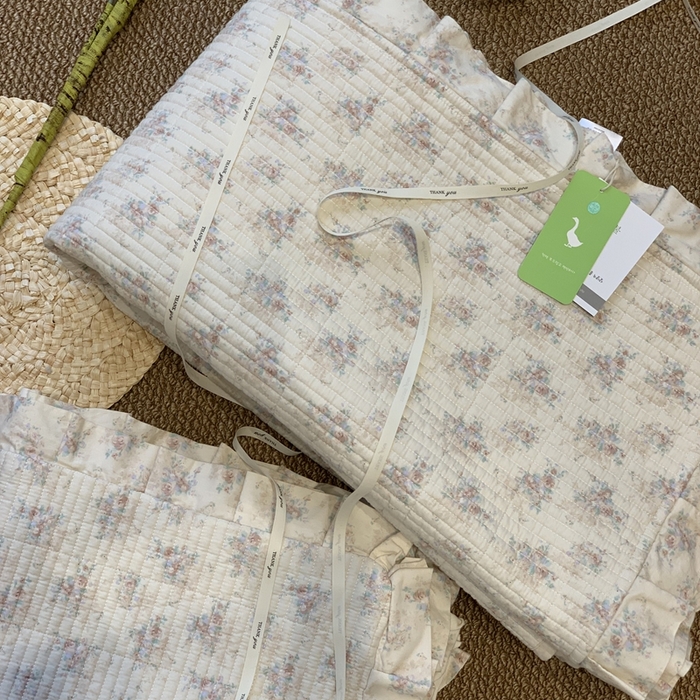 91家纺网 家纺一手货源 找家纺 汇庭 2025新款床盖三件套 飞鸟粉