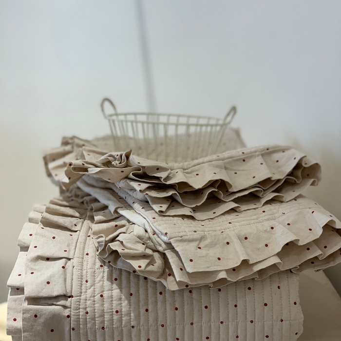 91家纺网 家纺一手货源 找家纺 汇庭 2025新款床盖三件套 相思红豆