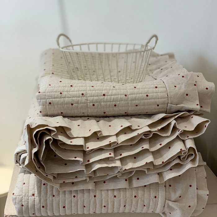 91家纺网 家纺一手货源 找家纺 汇庭 2025新款床盖三件套 相思红豆