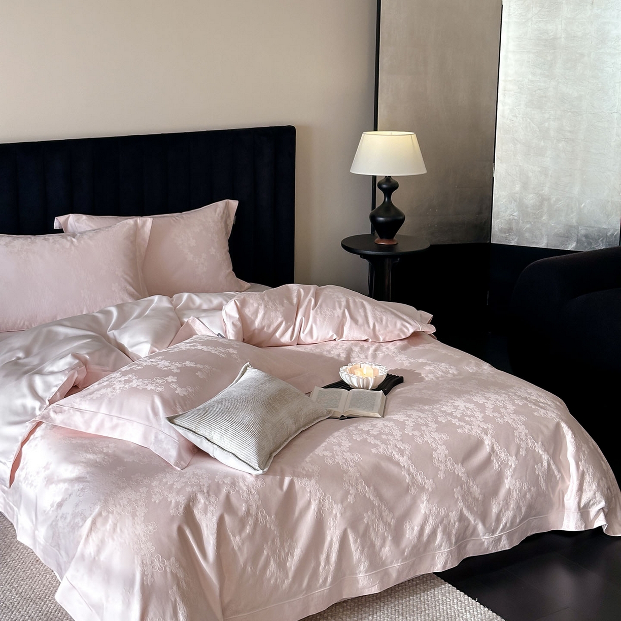 91家纺网 家纺一手货源 找家纺 （总）MIU缪家居 2025新款100支全棉厚织提花简奢系列四件套-贝蒂