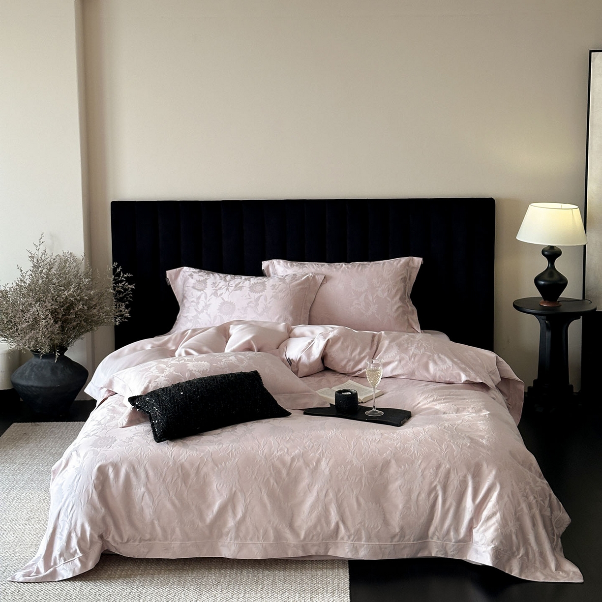 MIU缪家居 2025新款100支全棉厚织提花简奢系列四件套-向日葵 向日葵（紫粉）