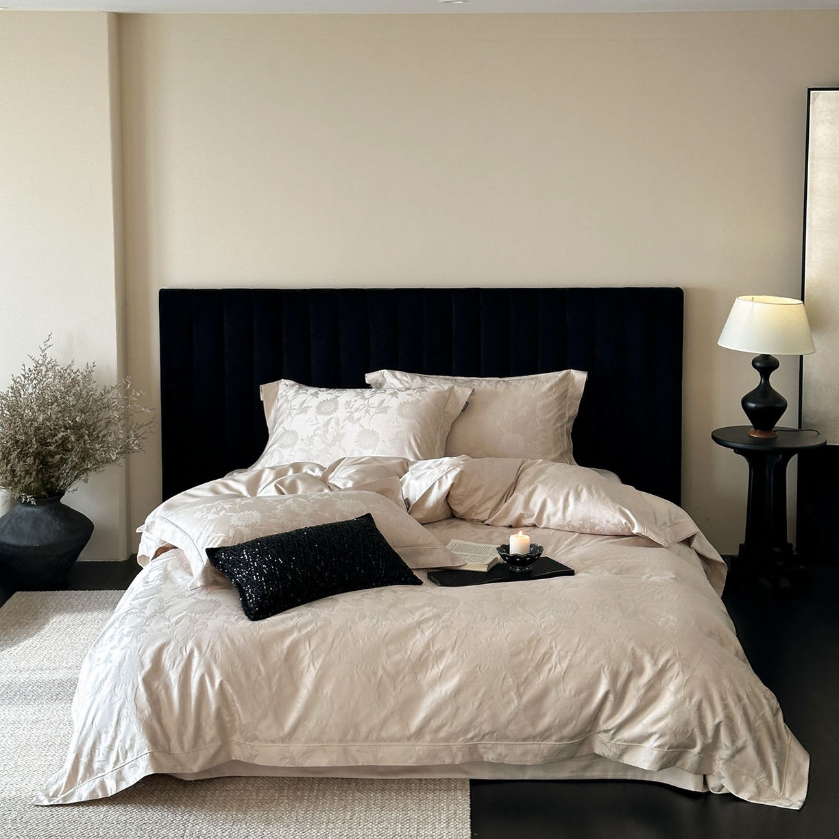 （总）MIU缪家居 2025新款100支全棉厚织提花简奢系列四件套-向日葵