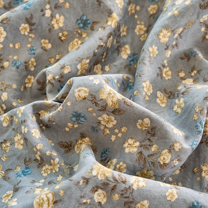 91家纺网 家纺一手货源 找家纺 卢赛尔 2025新款亲肤水洗珍珠棉印花单被套 秋草-灰