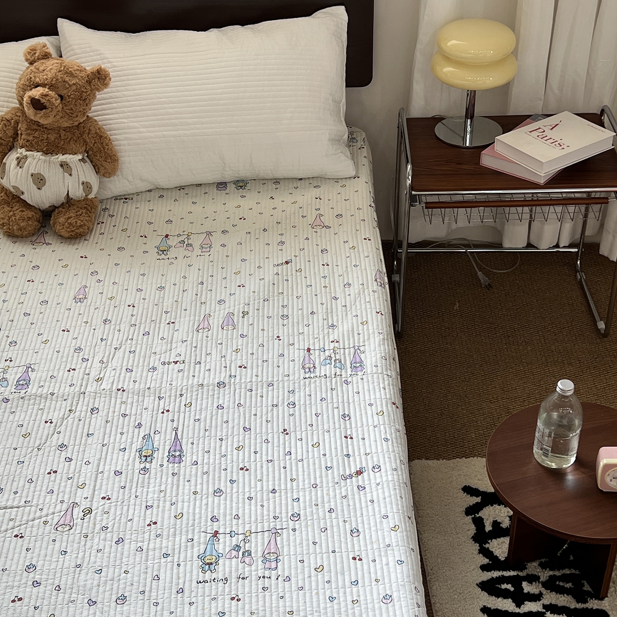 91家纺网 家纺一手货源 找家纺 秘密基地 2025新款全棉单品床笠系列 爱心泡泡