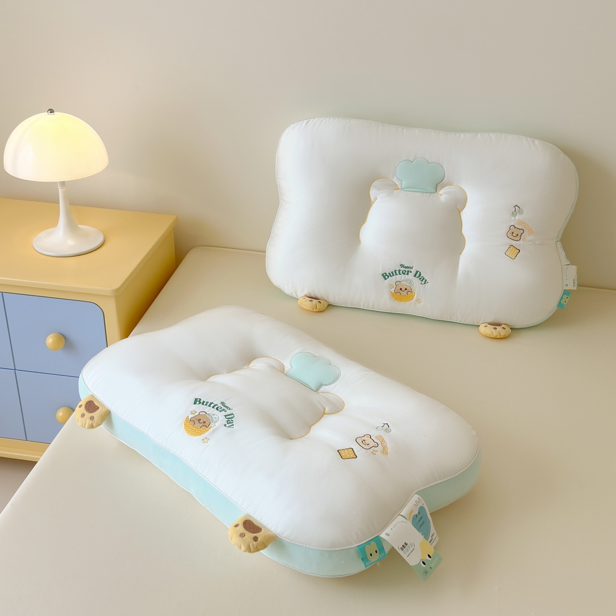 91家纺网 家纺一手货源 找家纺 （总）北鸣有鱼枕芯馆 2025新款蚕丝纤维复合枕枕头枕芯-奶油小熊