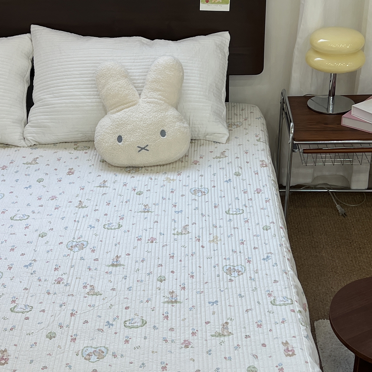 91家纺网 家纺一手货源 找家纺 秘密基地 2025新款全棉单品床笠系列 布丁小兔