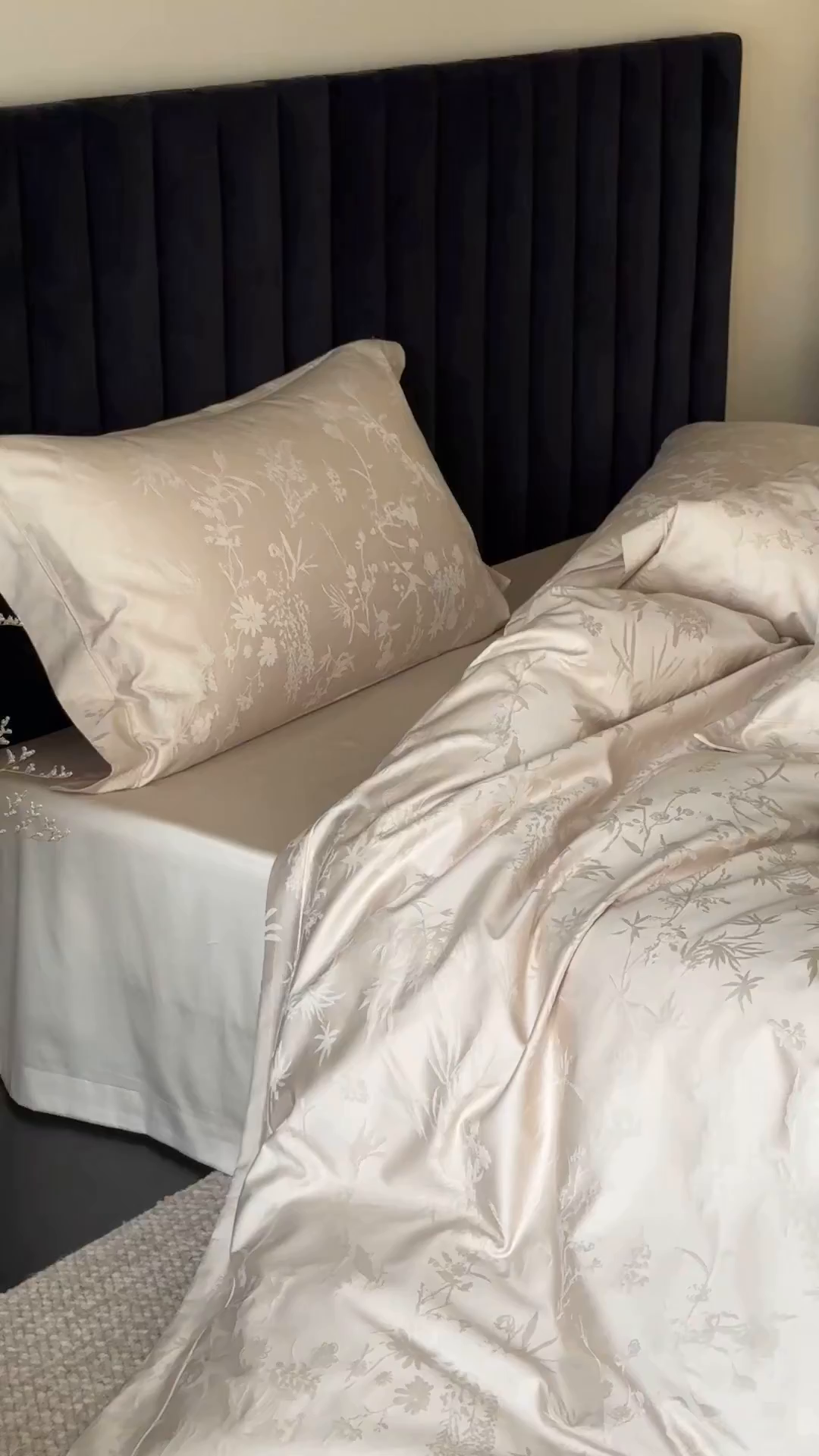 91家纺网 家纺一手货源 找家纺 MIU缪家居 2025新款100支全棉厚织提花简奢系列四件套-竹韵 竹韵（香槟）