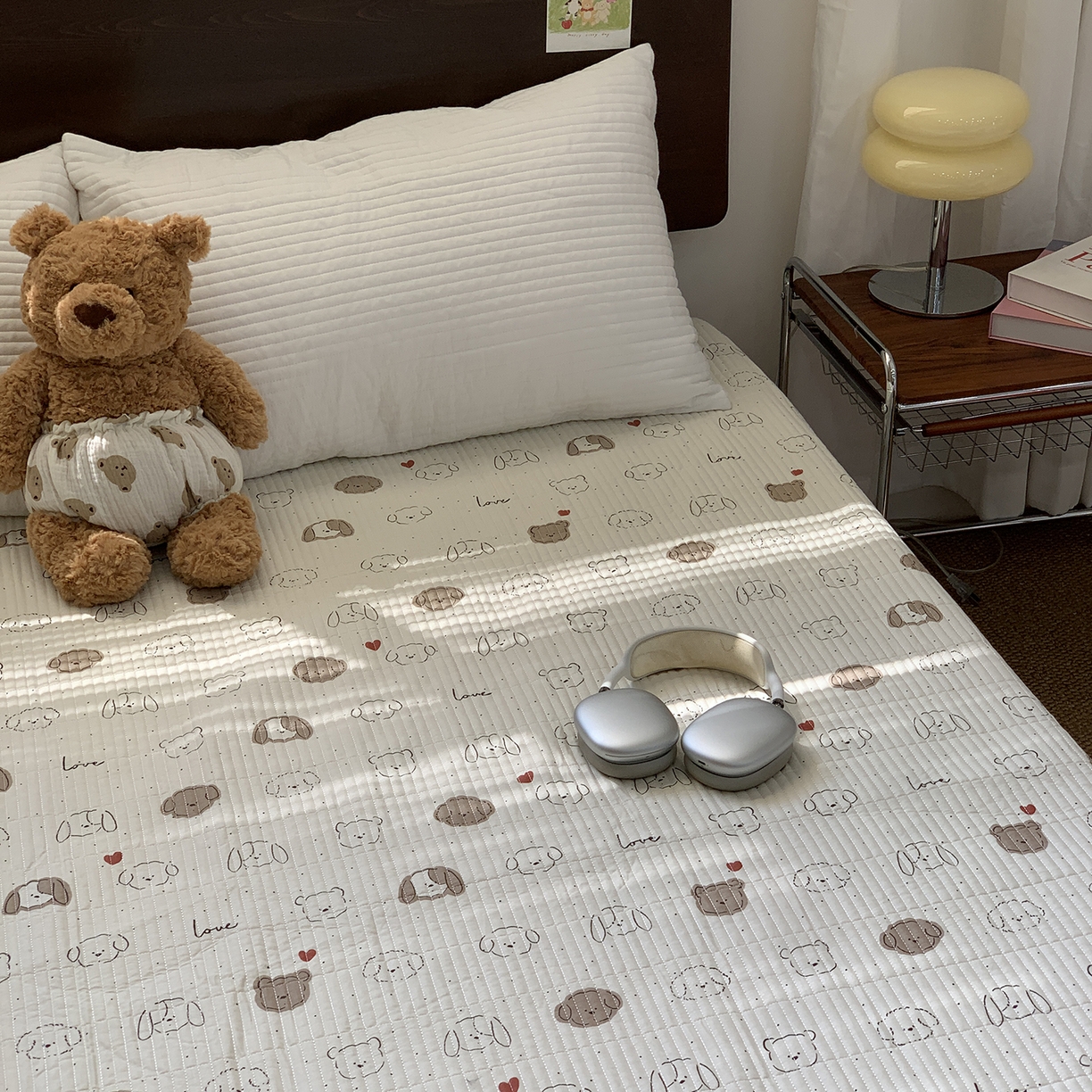 91家纺网 家纺一手货源 找家纺 秘密基地 2025新款全棉单品床笠系列 点点小狗