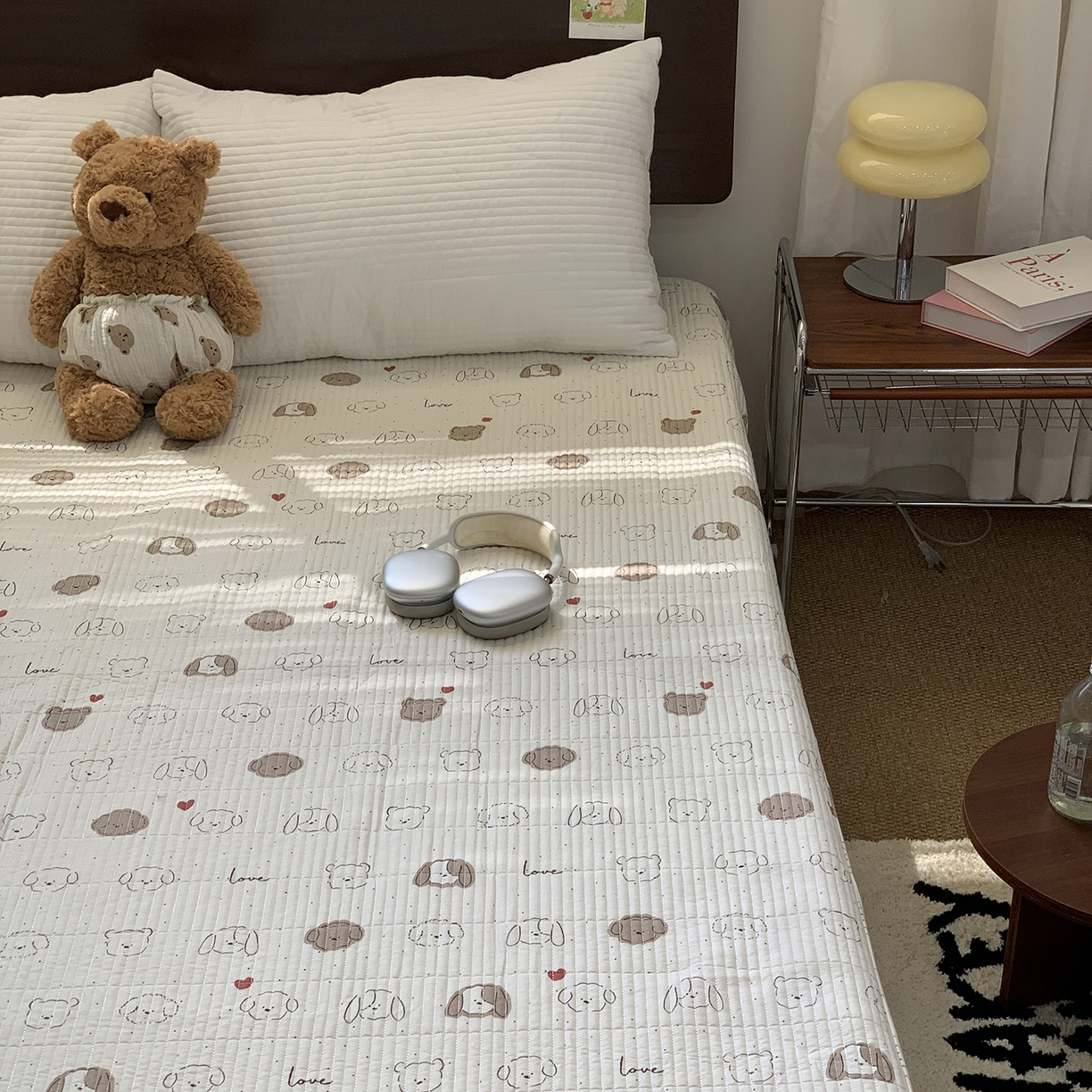 91家纺网 家纺一手货源 找家纺 秘密基地 2025新款全棉单品床笠系列 点点小狗