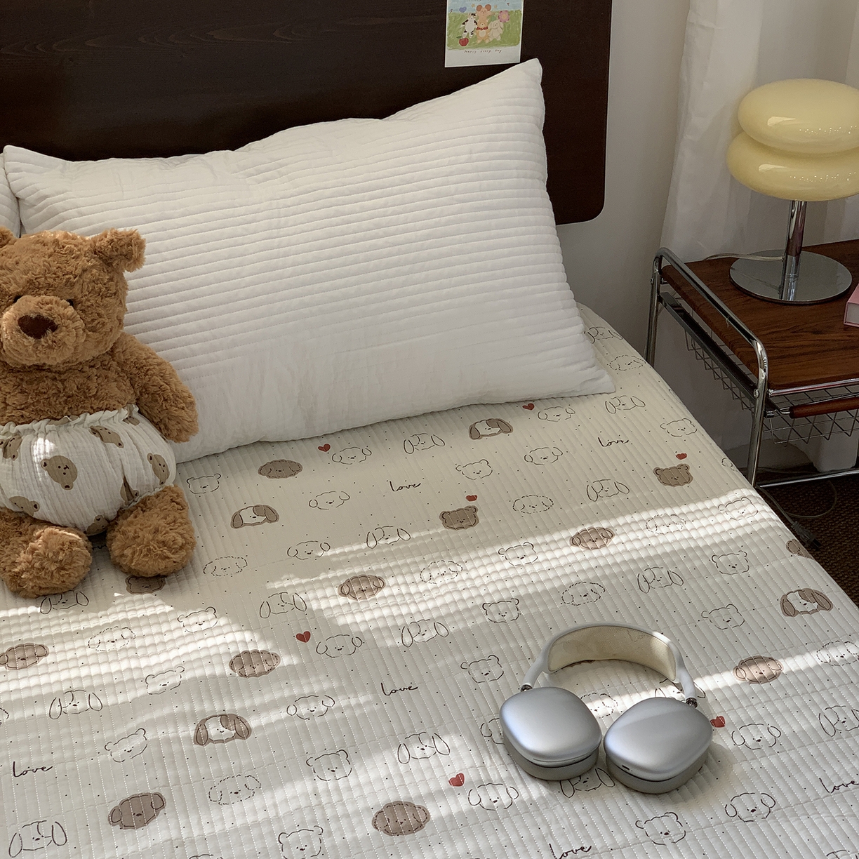 91家纺网 家纺一手货源 找家纺 秘密基地 2025新款全棉单品床笠系列 点点小狗