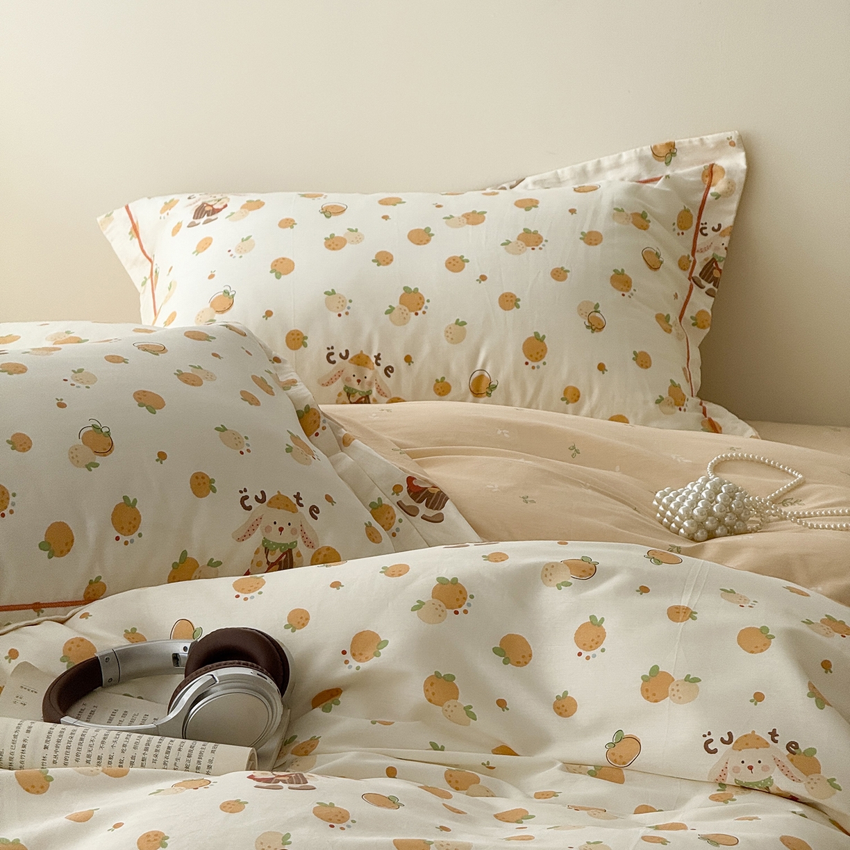 91家纺网 家纺一手货源 找家纺 于果 2025新款全棉13070四件套（11） 小橘子