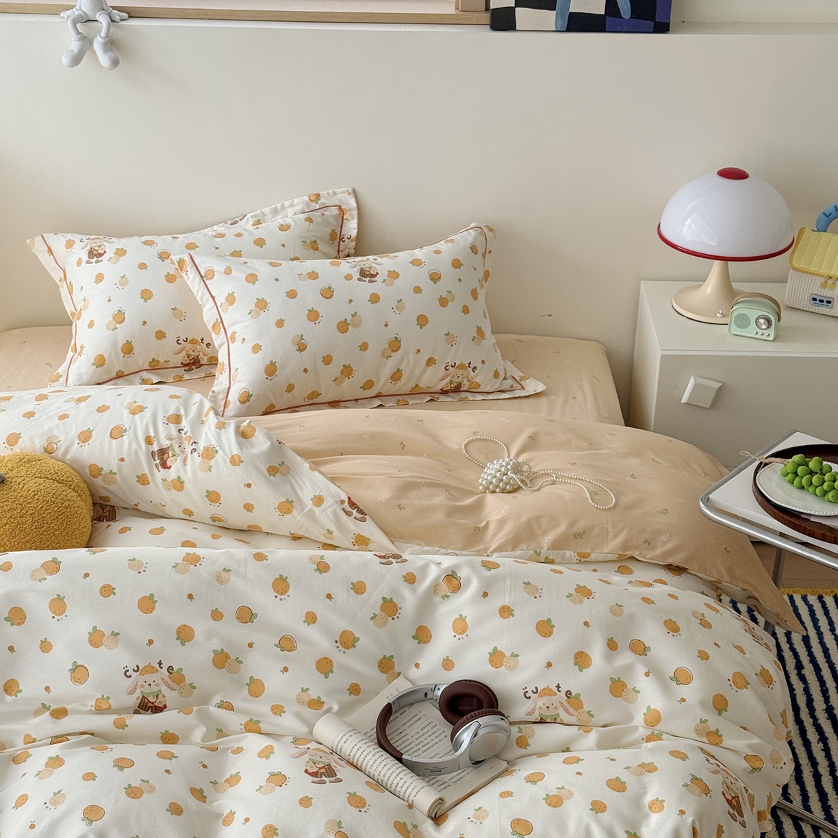 91家纺网 家纺一手货源 找家纺 于果 2025新款全棉13070四件套（11） 小橘子