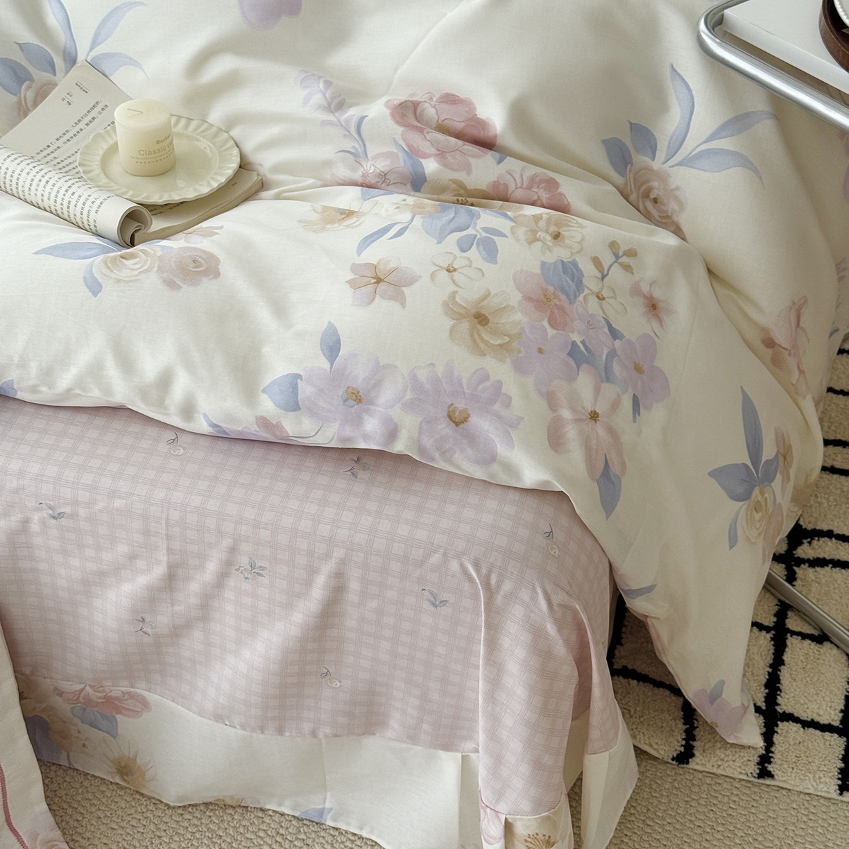 91家纺网 家纺一手货源 找家纺 于果 2025新款全棉13070四件套（11） 兰影-米