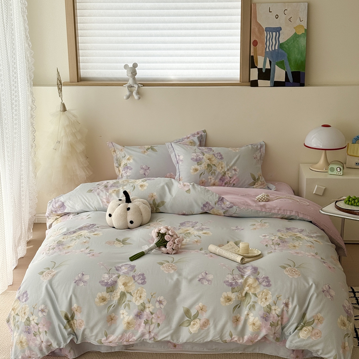 于果 2025新款全棉13070四件套（11） 兰影-蓝