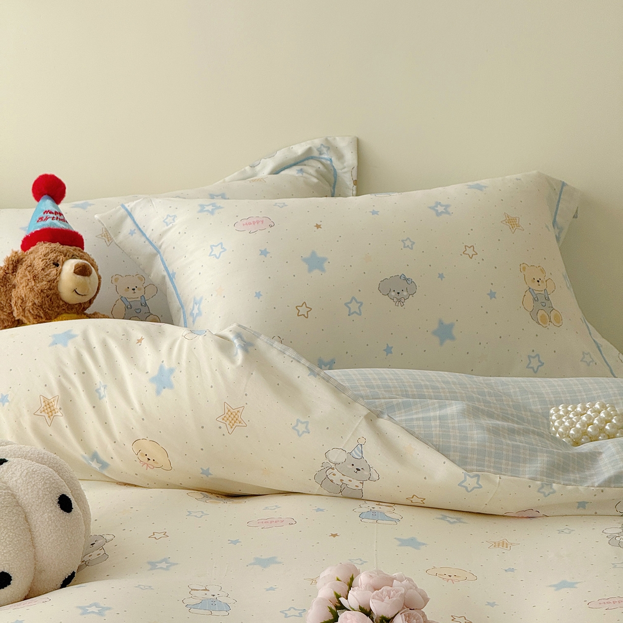 91家纺网 家纺一手货源 找家纺 于果 2025新款全棉13070四件套（11） 星星童话