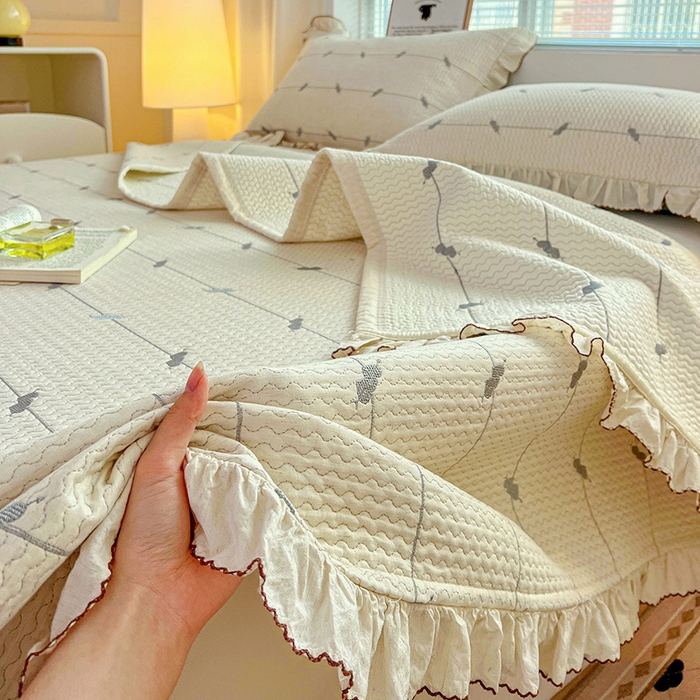 91家纺网 家纺一手货源 找家纺 （总）源舜家纺 2025新款天竹棉麻莱赛尔莫代尔天丝棉爱神比特箭床盖三件套