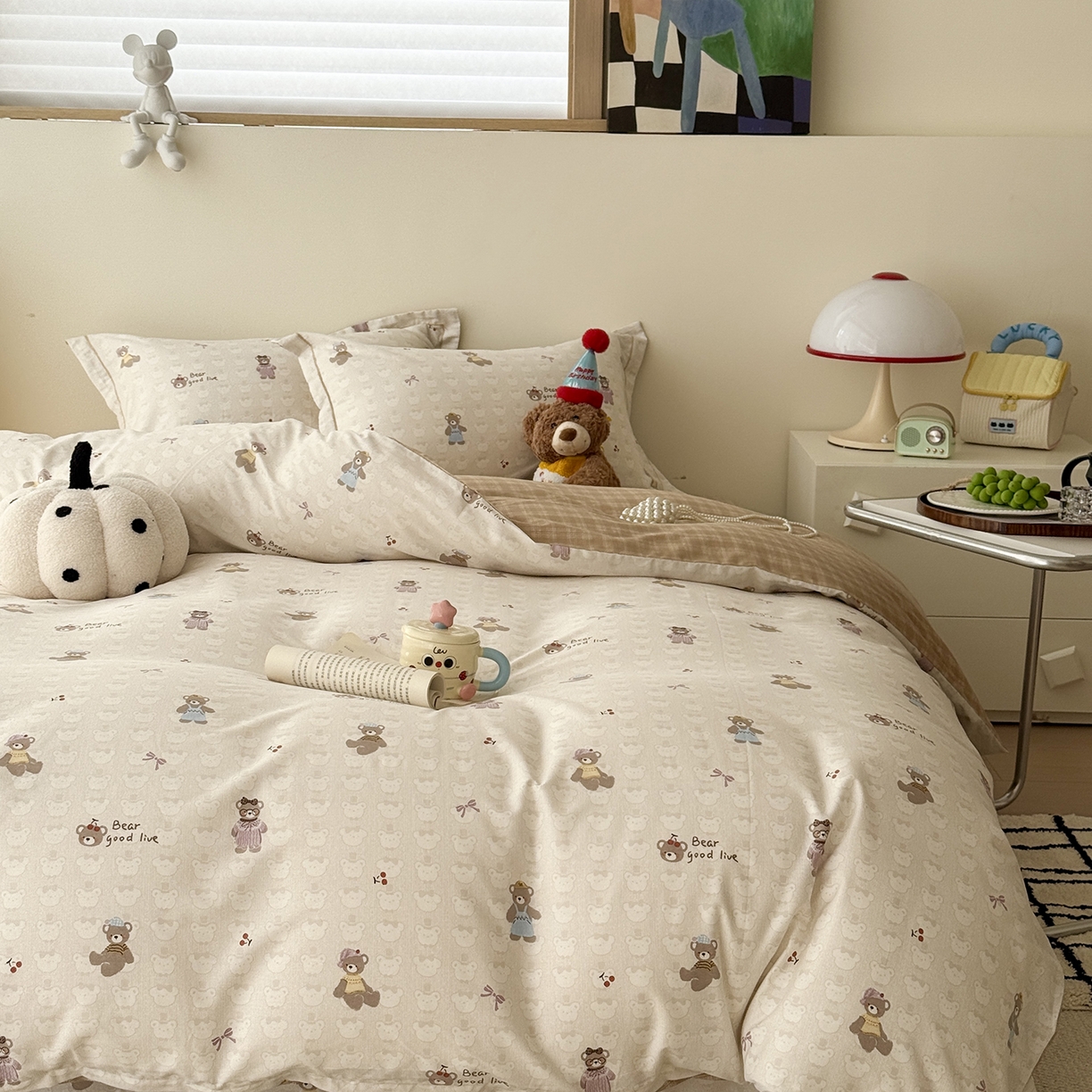 91家纺网 家纺一手货源 找家纺 于果 2025新款全棉13070四件套（11） 熊熊漫歌