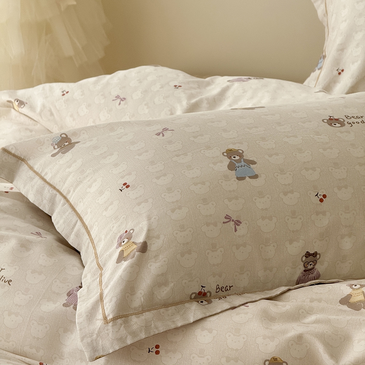 91家纺网 家纺一手货源 找家纺 于果 2025新款全棉13070四件套（11） 熊熊漫歌