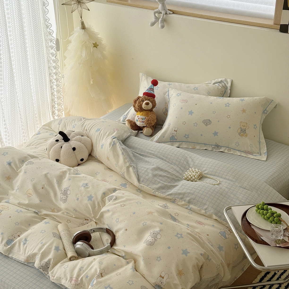 91家纺网 家纺一手货源 找家纺 于果 2025新款全棉13070四件套（11） 星星童话