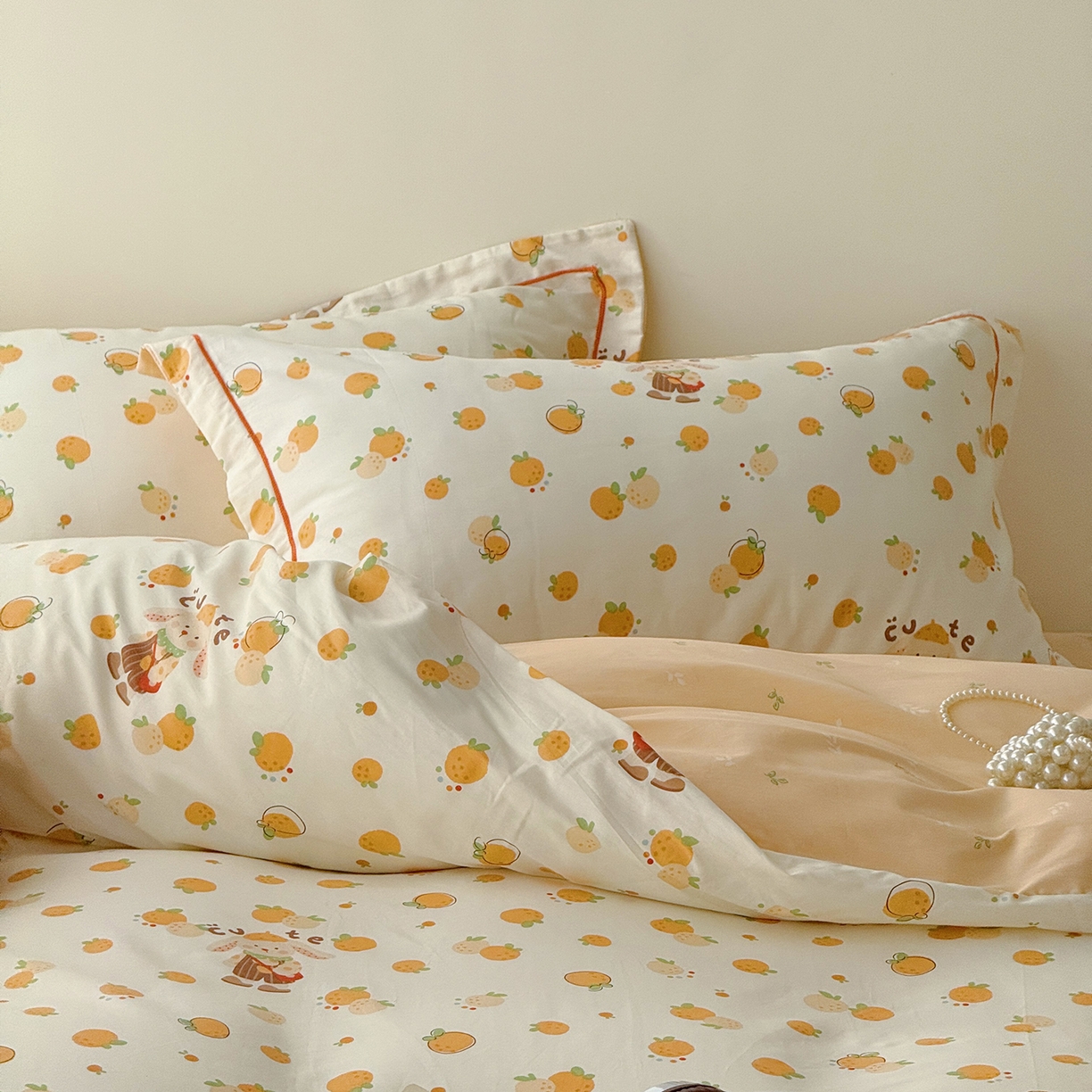 91家纺网 家纺一手货源 找家纺 于果 2025新款全棉13070四件套（11） 小橘子