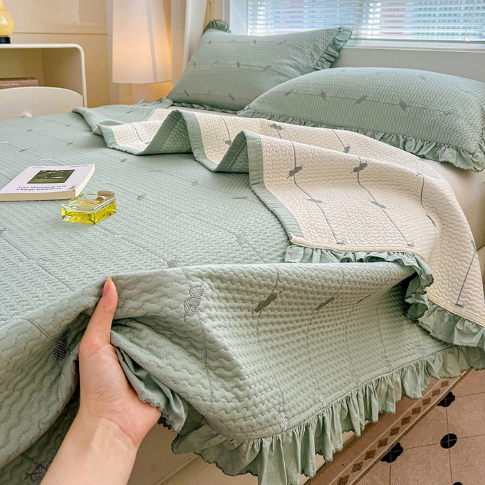 91家纺网 家纺一手货源 找家纺 （总）源舜家纺 2025新款天竹棉麻莱赛尔莫代尔天丝棉爱神比特箭床盖三件套