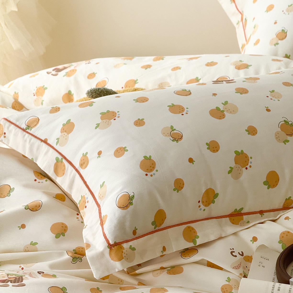 91家纺网 家纺一手货源 找家纺 于果 2025新款全棉13070四件套（11） 小橘子