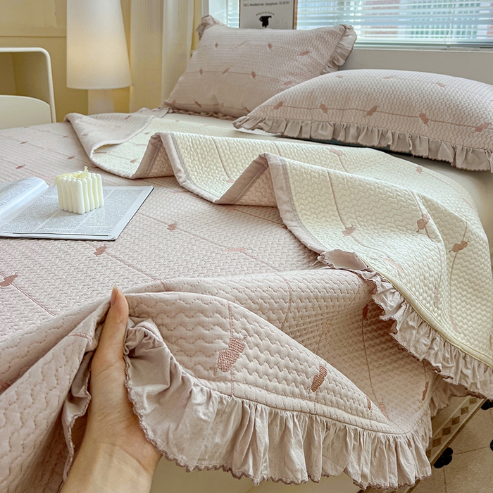 91家纺网 家纺一手货源 找家纺 （总）源舜家纺 2025新款天竹棉麻莱赛尔莫代尔天丝棉爱神比特箭床盖三件套