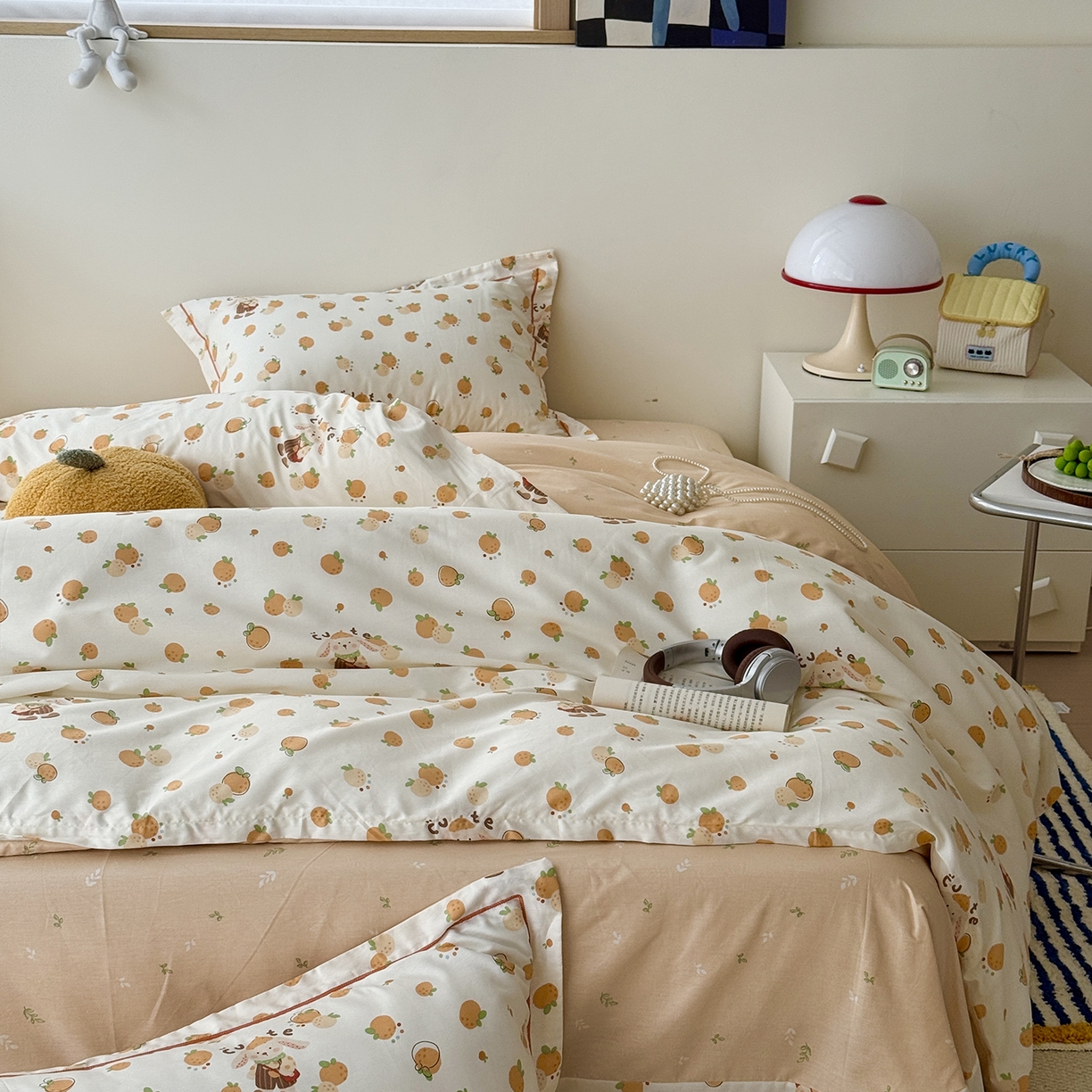 91家纺网 家纺一手货源 找家纺 于果 2025新款全棉13070四件套（11） 小橘子