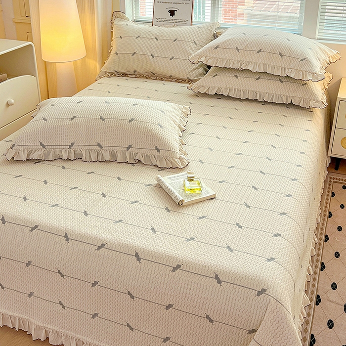 91家纺网 家纺一手货源 找家纺 （总）源舜家纺 2025新款天竹棉麻莱赛尔莫代尔天丝棉爱神比特箭床盖三件套