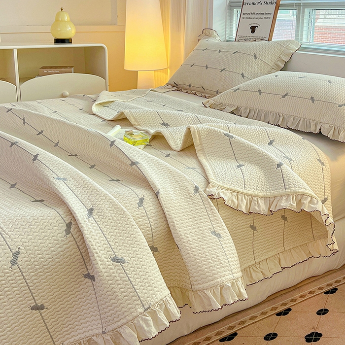 91家纺网 家纺一手货源 找家纺 （总）源舜家纺 2025新款天竹棉麻莱赛尔莫代尔天丝棉爱神比特箭床盖三件套