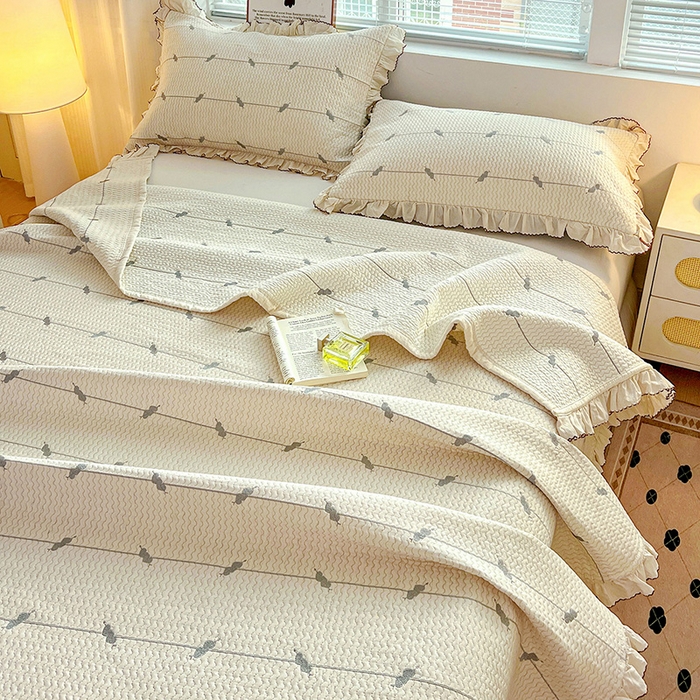 91家纺网 家纺一手货源 找家纺 （总）源舜家纺 2025新款天竹棉麻莱赛尔莫代尔天丝棉爱神比特箭床盖三件套