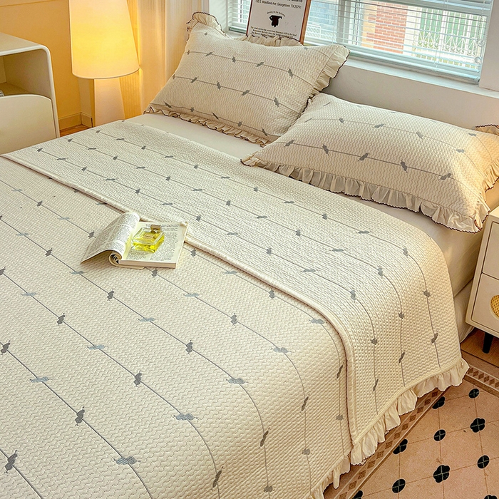 91家纺网 家纺一手货源 找家纺 （总）源舜家纺 2025新款天竹棉麻莱赛尔莫代尔天丝棉爱神比特箭床盖三件套