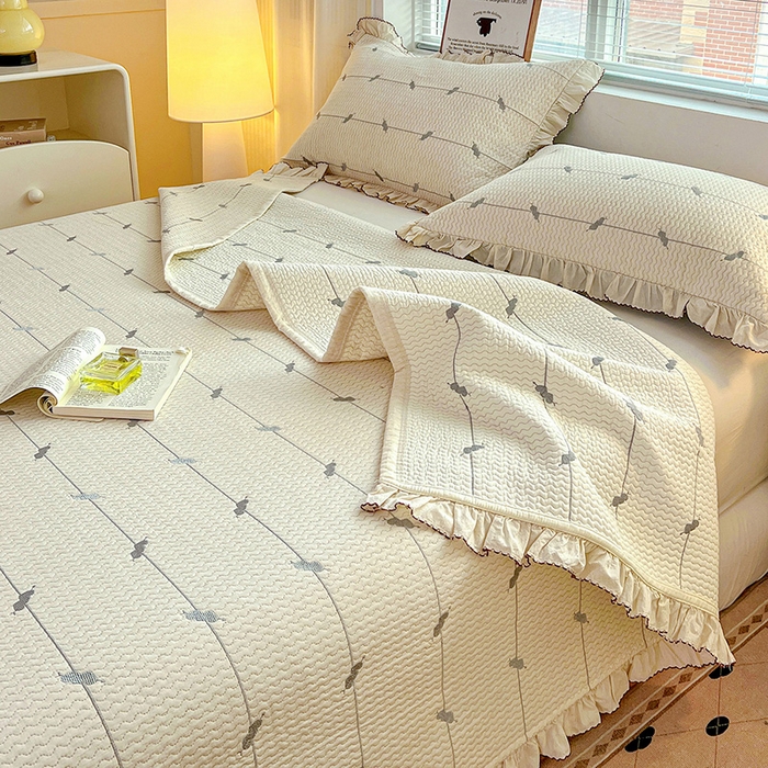 91家纺网 家纺一手货源 找家纺 （总）源舜家纺 2025新款天竹棉麻莱赛尔莫代尔天丝棉爱神比特箭床盖三件套