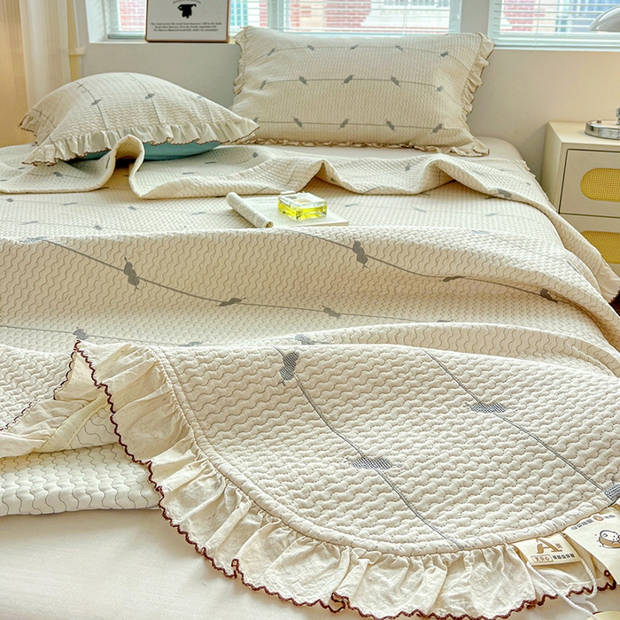 91家纺网 家纺一手货源 找家纺 （总）源舜家纺 2025新款天竹棉麻莱赛尔莫代尔天丝棉爱神比特箭床盖三件套